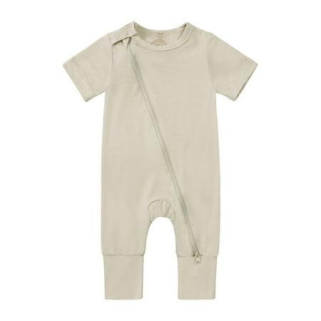 

Baby Cotton Rompers Footless Pajamas Zipper Short Sleeve Sleep Jumpsuit Newborn Infant Child Clothing Streetwear Kids Dailywear Outwear