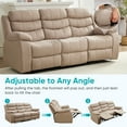 thumbnail image 4 of BALUS Recliner Sofa Sets with Storage & Cup Holders - Ergonomic Suede Reclining Couch, Metal Frame, Space-Saving Design, Beige, 4 of 8