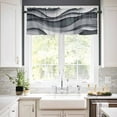 thumbnail image 2 of Hokiten Rod Pocket Curtain Valance, Black Gray Ombre Farmhouse Window Valance for Living Room, Bedroom, Kitchen Modern Abstract Moire Art Geometric 54"W x 18"L, 2 of 8