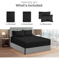 thumbnail image 3 of CGK Linens 4-Piece Extra Deep Pocket Sheet Set With Extra Matching Pillowcases - Twin XL Size Bed Sheets Fits 18"-24" Mattresses, Black, 3 of 7