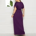 thumbnail image 4 of New trending & for spring Viikei Trendy Striped Short Sleeve Dress,Women's Plus-size Solid Color-neck Loose Dress Short Sleeve Round Neck Ankle-length Dress, 4 of 4