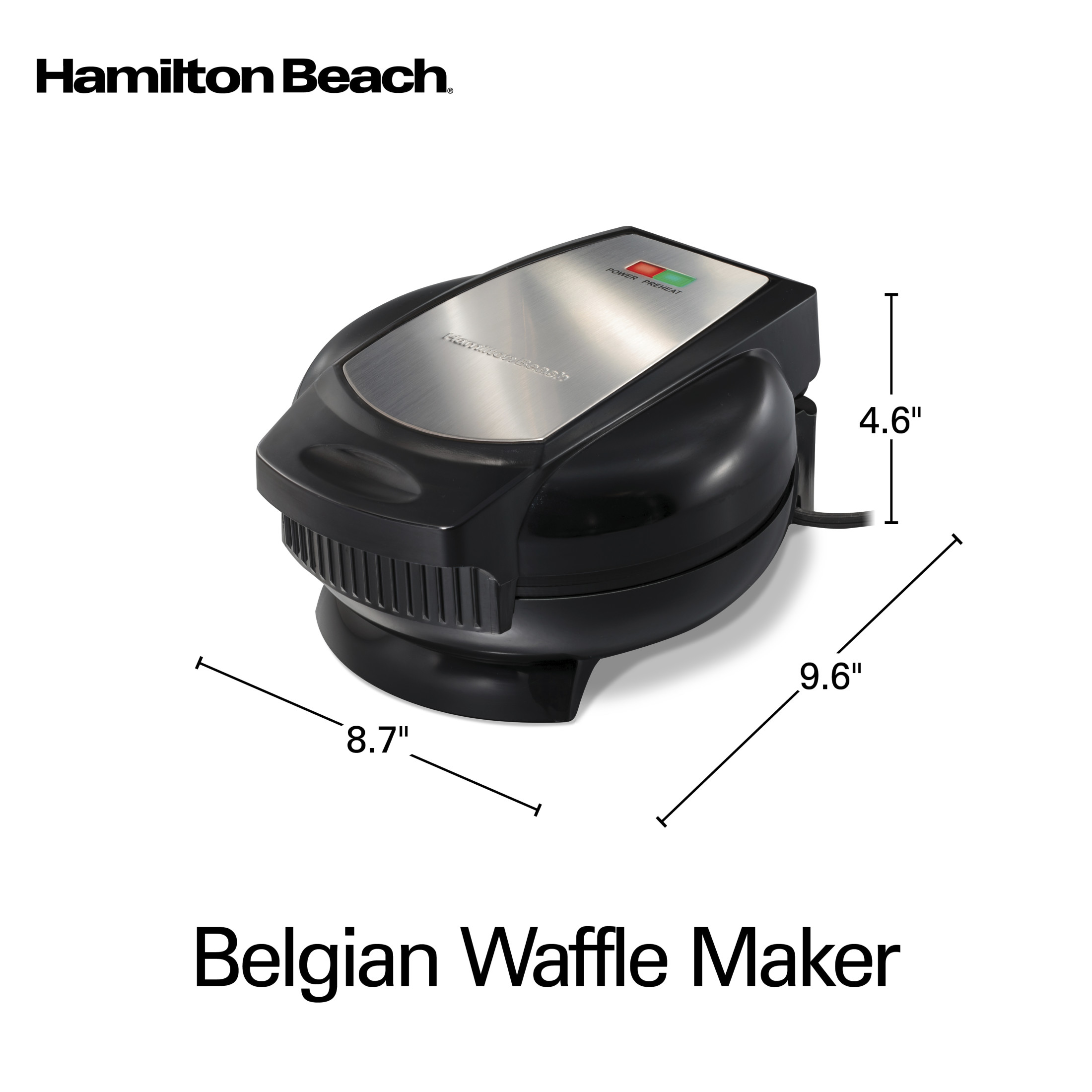 Hamilton Beach Belgian Waffle Maker with Nonstick Plates photo 8