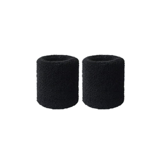 Yesbay 2Pcs Wristbands Absorb Sweat Towel Wrist Protector for Badminton Tennis Sport,Black