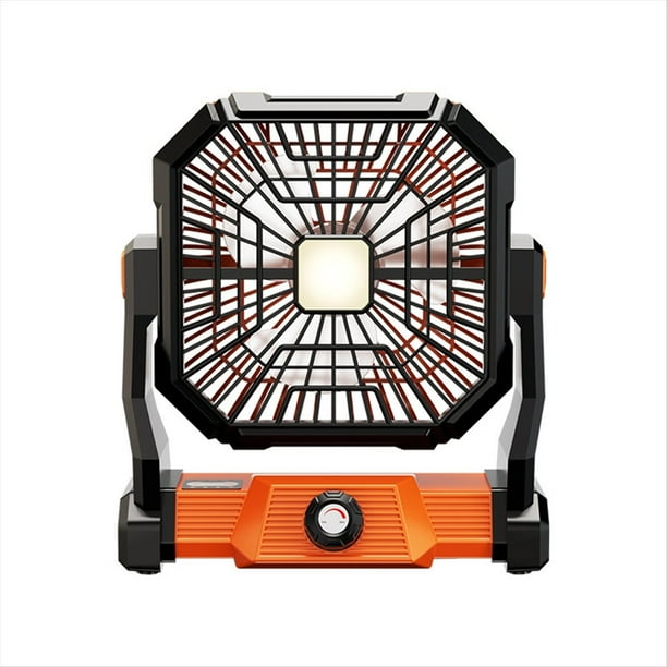 Ventilador de Camping con Luz, Portátil, Recargable por USB, para Tienda de Campaña.