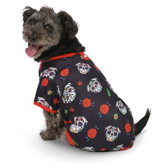 Vibrant Life Halloween Pajamas for Dogs, Day of the Dead, Multicolor, M
