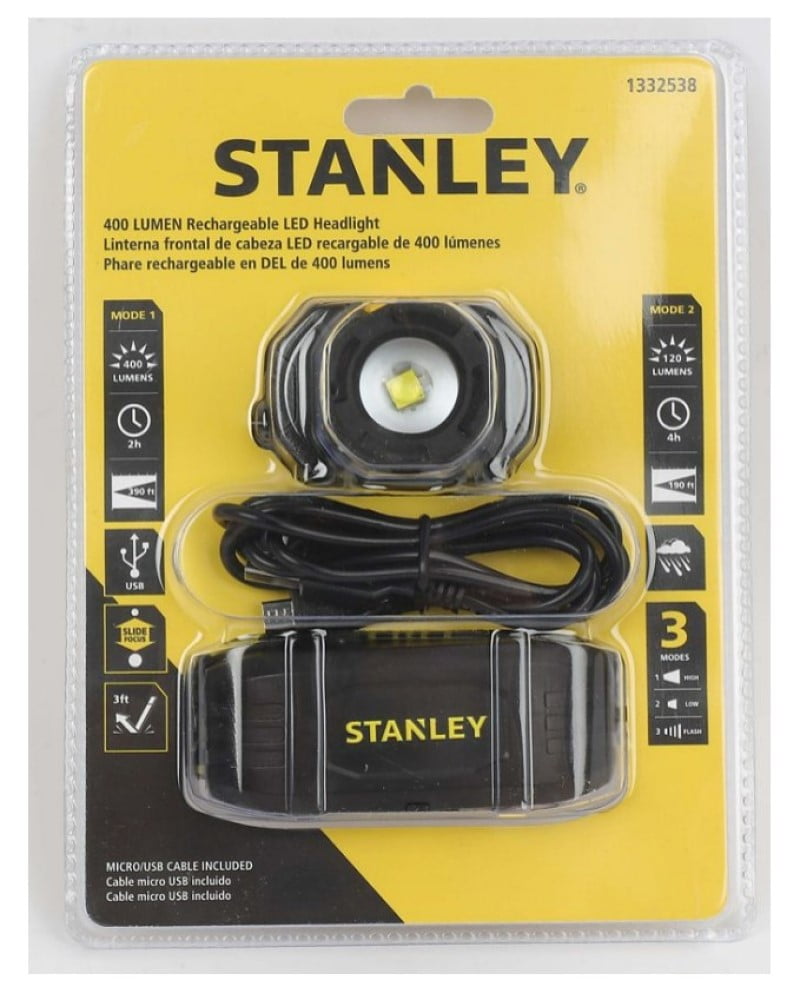 Stanley 65437B 400 Lumen Rechargeable LED Headlight Black
