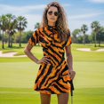 thumbnail image 5 of Psesaysky Wild Tiger Stripe Tennis Dress with Separate Shorts for Womens 2 Piece Workout Outfits Zip Up Short Sleeve Collared Golf Tennis Dress Athletic Skirt Golf Outfit, 5 of 7