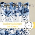 thumbnail image 6 of Blue Floral Kitchen Curtains Window Panels, Vintage Farmhouse Garden Flower Leaves Insulated Window Treatment Curtain, Grommet Curtains for Bedroom/Living Room/Bathroom, 2 Piece 27.5"Wx39"L, 6 of 8