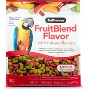 ZuPreem FruitBlend Flavor with Natural Flavors Bird Food for Large Birds [Bird Parrot Food, Bird Supplies] 2 lb