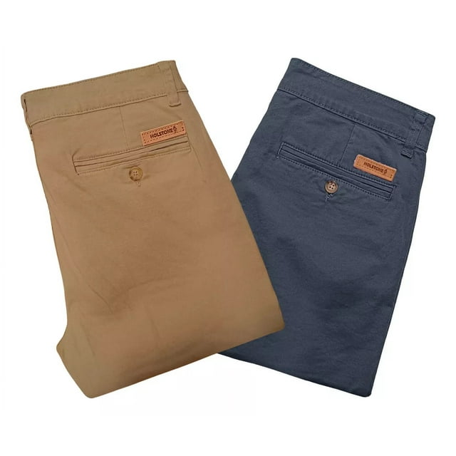 2 Pack Pantalones Estilo Chino De Gabardina Hombre Holstone