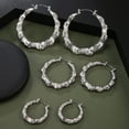 thumbnail image 6 of ✪ Sliver/Gold Color Big Bamboo Circle Hoop Earrings For Women Hip Hop Large Celebrity Wives Earrings Hoops, 6 of 16