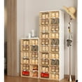 thumbnail image 4 of ANTBOX Portable Shoe Rack Organizer, Stackable Sneaker Organizer Cabinet with Magnetic Door, Folding Design, Clear Plastic Storage Container, 8 Tier 16 Pairs (Brown) - S2-S16-D8, 4 of 5