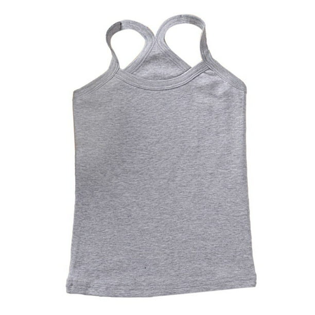 Wisremt 100 Cotton Girls Vest Colored Kids Camisole Children Tops