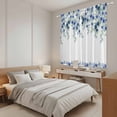 thumbnail image 3 of Blue Roses Kitchen Curtains 63 Inch Length, Spring Floral Elegant Pastoral Flowers Botanical Tiers Curtains for Living Room Berdoom, Light Filtering Drapes Window Treatment 2 Panels 42"Wx63"L, 3 of 8