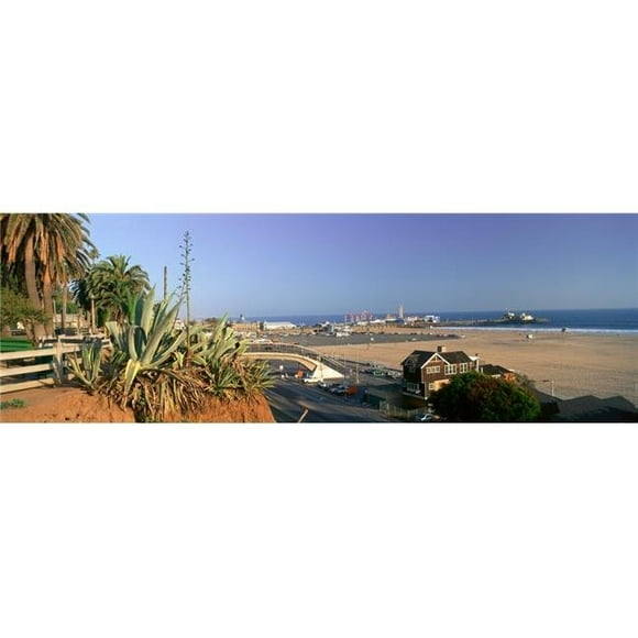 Panoramic Images PPI160933L Santa Monica Overlooking The Beach & Santa Monica Pier California Poster Print, 36 x 12