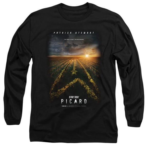 Star Trek Picard Picard Poster Long Sleeve Adult 18/1 T-Shirt Black
