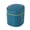 Blue, variant on Gold Trim Pop Lid Mini Desktop Can Modern PP Waste Bin, Compact Square Odor Block Table Garbage Bucket, Simple Neutral Color Desk Storage Bin for Vanity Office Bedroom Apartment Decor