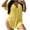 Yellow, variant on Hrsba Girls Plus Size Tops Solid Color V Neck Short Sleeve Shirt Loose Summer Casual Soft Ladies Tee Daily Relaxed Wear