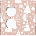 thumbnail image 4 of Metal Light Switch Plate Cover Festive Christmas Tree Ornaments Pink XMS009, 4 of 13