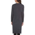 thumbnail image 3 of Matty M Womens Duster Open Front Knit Cardigan Sweater (Dark Grey, Small), 3 of 3
