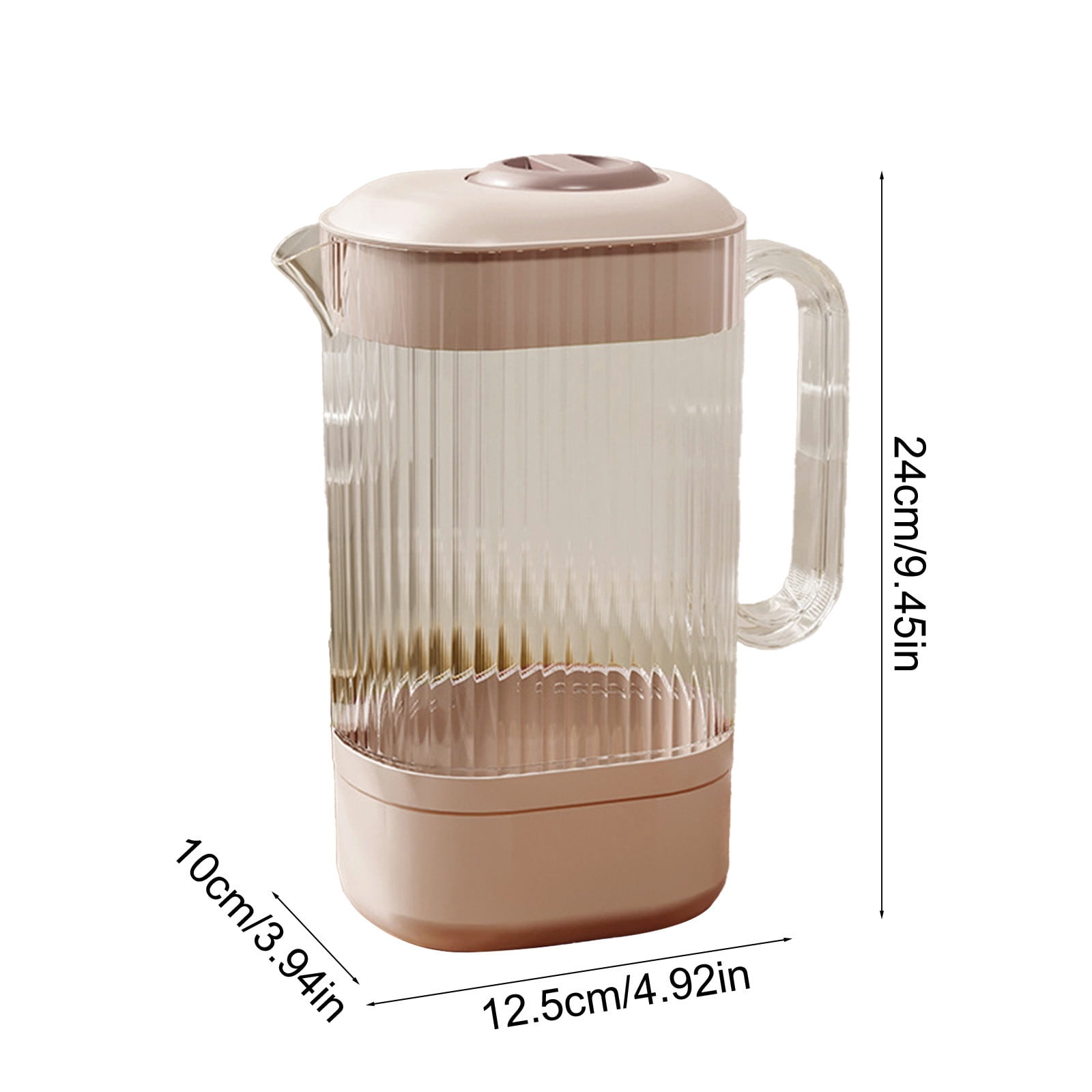 Fufafayo Cold Water Kettle 2300ml, Plastic Striped Pitcher for Iced Tea and Milk, Transparent Beverage Dispenser for Restaurant, Bar, Kitchen, Party, Large Capacity Drink Jug for Hot and Cold