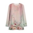 thumbnail image 6 of Stamzod Long Sleeve Shirts for Women V Neck Casual Tops Business Work Blouses 2026 Fashion Vintage Pink B XL, 6 of 7