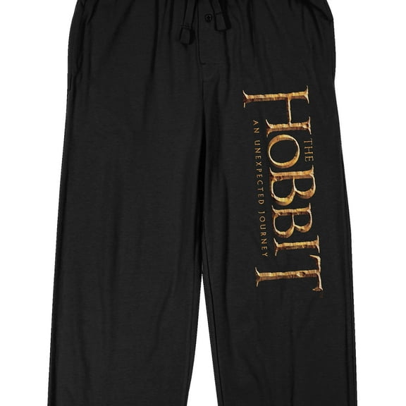 The Hobbit Logo Men's Black QT Sleep Pajama Pants-3XL