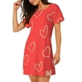 thumbnail image 2 of Daiia Cute love heart Print Women's Nightshirt Soft Nightgowns for Women Short Sleeve dress Short-sleeved Sleepwear, 2 of 6