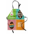 thumbnail image 1 of Easter Apron Checkered Squares Pattern with Colorful Digital Designs Simplistic Minimalist Image, Unisex Kitchen Bib Apron with Adjustable Neck for Cooking Baking Gardening, Multicolor, by Ambesonne, 1 of 3