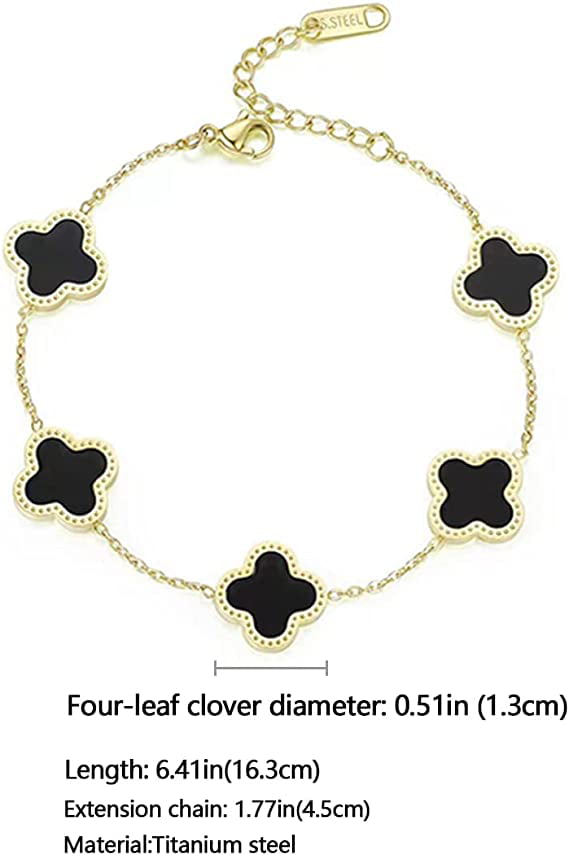 Four Leaf Clover Bracelet, 925 Sterling Silver, Gold Plated, Rose Gold –  ShapedByClaire