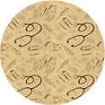 thumbnail image 1 of Ahgly Company Indoor Round Patterned Caramel Brown Area Rugs, 3' Round, 1 of 6