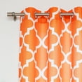 thumbnail image 4 of Quality Home Oxford Basketweave Reverse Moroccan Print Curtains – Stainless Steel Nickel Grommet Top – Orange – 52"W x 96"L - (Set of 2 Panels), 4 of 4
