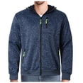 thumbnail image 4 of Casual Jackets for Men 2025 Fall Winter Jacquard Long Sleeve Zip Up Hooded Jacket with Pockets Outerwear Coat Hoodie, 4 of 8