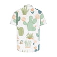 thumbnail image 4 of hopeusnice Men's Summer Short Sleeve Lapel Shirt Cactus Succulent Print Button Down Beach Tropical Hawaiian Shirts Tops Green XXXXL, 4 of 4