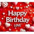 thumbnail image 4 of Red Love Themed Happy Birthday Banner with Heart Balloons and Decorations Background Backdrop Party Supplies Photography Props Birthday Decoration Birthday Party Decorations, 4 of 7