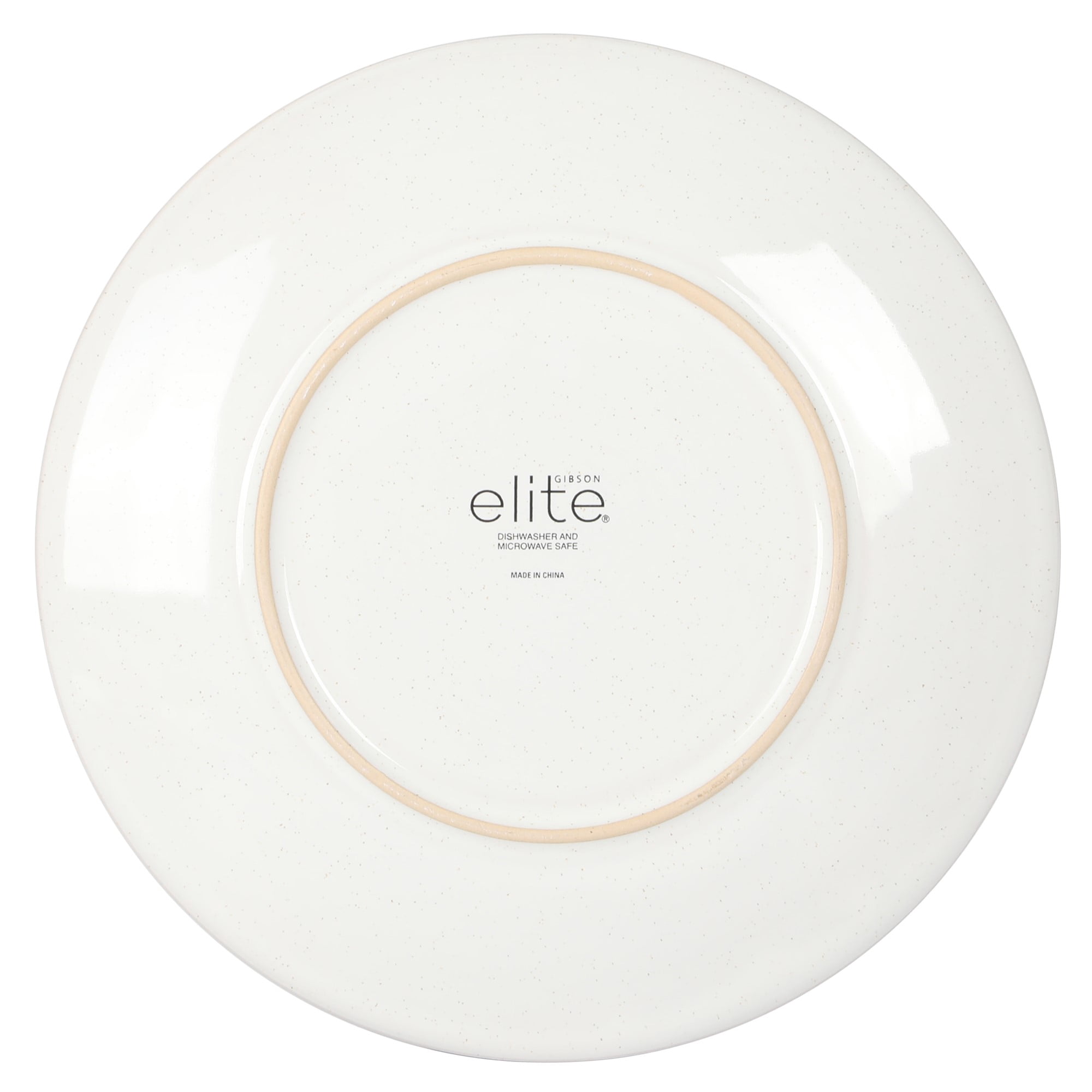 Gibson Elite Oyster Tide Embossed 12 Piece (Service for 4) Plates and Bowls Reactive Glaze Round Dishes Stoneware Ceramic Dinnerware Set, White