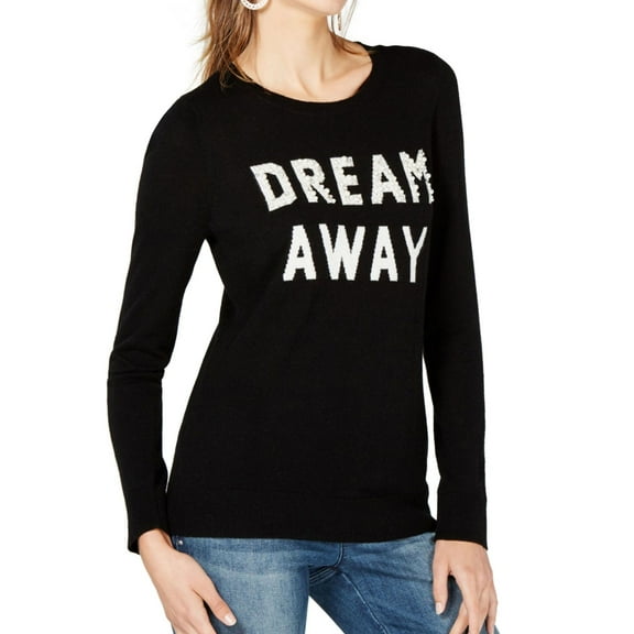 I.N.C Womens Embellished Dream Away Pullover Sweater, Black, Medium