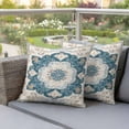 thumbnail image 5 of Pack of 2 Outdoor Pillow Covers 18x18 Inch Waterproof Boho Flowers Throw Pillow Covers,Decorative Couch Pillow Shams Protectors Country Neutral Chic Abstract Floral Art Patio Cushion Pillowcases, 5 of 8