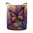 thumbnail image 2 of 14x18 Inch 3D Quilted Circular Laundry Basket, Foldable Fabric Dirty Clothes Hamper, Large Capacity Home Storage Organizer Bin for Bedroom Space, 2 of 3