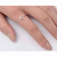 thumbnail image 2 of 925 Sterling Silver Heart Designer Simplistic Promise Women Wedding Promise Ring, Stackable Band Ring, 2 of 3
