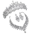thumbnail image 4 of Conjunto de joyería nupcial Tiaras nupciales vestir collar de corona de diamantes de imitación pendientes colgantes para boda, día de San Valentín, 4 of 8