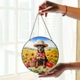 thumbnail image 2 of Vintage Miniature Pinscher Says Hello Mother's Day Summer Sunflower Field Stained Glass Suncatcher Mini Pin Dog Lover Window Hanging Sign Decor - 12005, 2 of 5