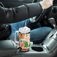 thumbnail image 4 of Yayeee 40oz Stainless Steel Tumbler with Straw and Handle Double-Wall Insulated Travel Water Bottle, Retro Pink Floral, 4 of 8