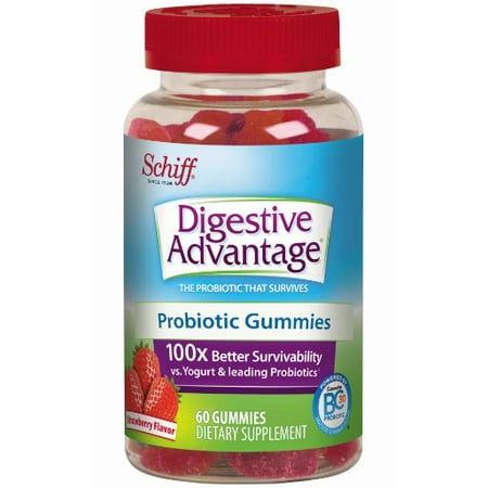 Digestive Advantage Strawberry Daily Probiotic Gummies, 60 (Best Children's Probiotic Supplement)
