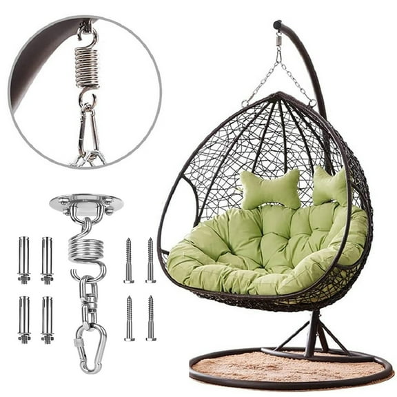 sunsanly Hanging Chair Hook Kit with Spring Swivel Carabiner Heavy Duty Stainless Steel Indoor Outdoor Porch Swing Punching Bag Sandbag Hammock Chair Hook Set