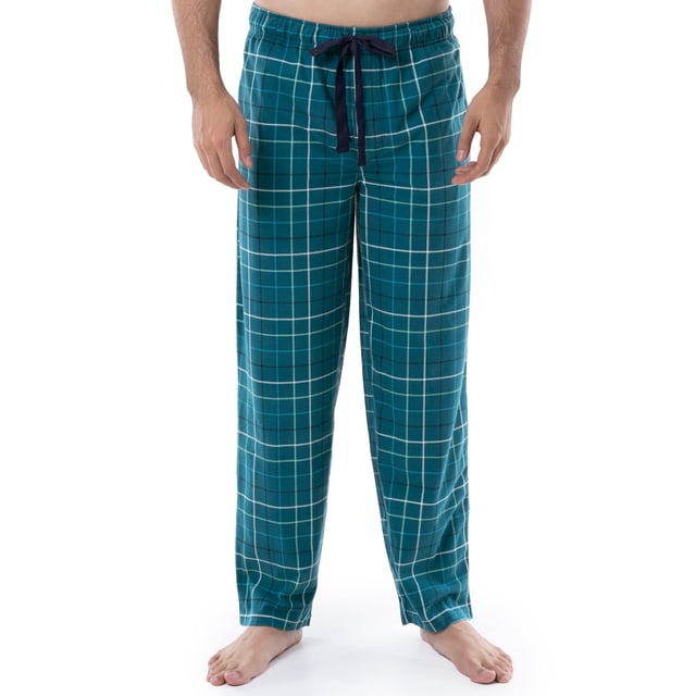 Pantalones de Pijama para Hombre de Franela y Forro Polar IZOD a Cuadros Turquesa 2XL