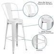 thumbnail image 6 of Flash Furniture Commercial Grade 4 Pack 30" High White Metal Indoor-Outdoor Barstool with Removable Back, 6 of 14