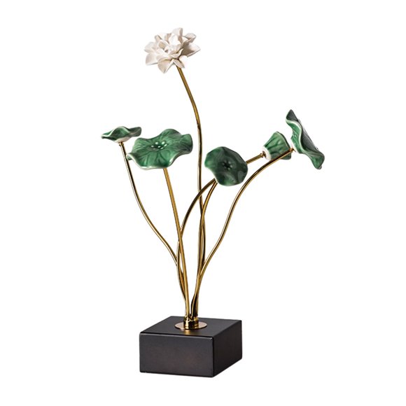 Adorno de loto, flores de loto, decoración artística, figura creativa de flor de loto para mesa. Estilo A