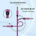 thumbnail image 7 of Hootek Headphone Extension Cable 6FT, 3.5mm Extension with Microphone Male to Female Stereo Audio Cable 3.5mm Aux Cord Headphone Extender Cable Cord 6FT Nylon Braided Compatible with iPhone, Pink, 7 of 7