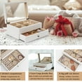 thumbnail image 4 of Jewelry Box Jewrlry Organizer, Wooden Jewelry Boxes for Women Jewelry Box for Girls, Gift Jewelry Box with Drawer and Mirror -White, 4 of 7
